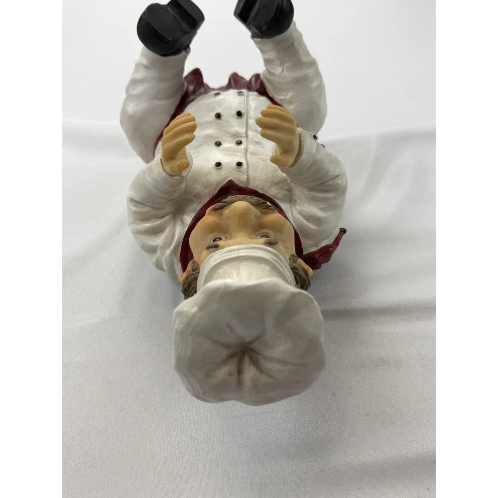 Unbranded‎ Chef Wine Bottle Holder Figurine White Red Resin Decor